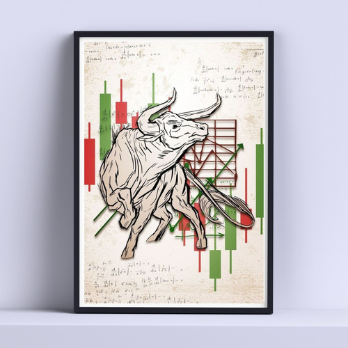 Cuadro Siempre Bullish Trading 30x40cm List P Colgar