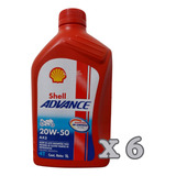 Pack Caja X 6 Unidades Shell Ax3 Advance 4t 20w50