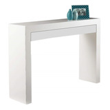 Mesa De Arrime Dressuar Laqueada Blanca Con 1 Cajon 100x30