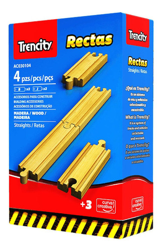 Trencity Rectas Kit De Madera 4 Piezas Educando