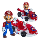 Mario Kart Juguete Mario Bros Muñeco Carrito Go Kart Con Luz