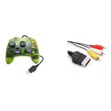 Pack Control Para Xbox Clásico Y Cable De Audio Y Video
