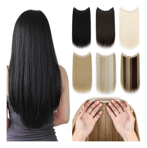 Extensiones De Cabello C/alambre Invisible De 22 Pulgadas