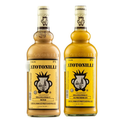 Rompope Atotonilli Nuez Almendras 1L Pack 2 Unidades Vidrio | Envío gratis