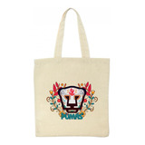 Bolsa Tote Pumas Unam Día De Muertos Od76661 Color Beige-blanco Diseño De La Tela Liso