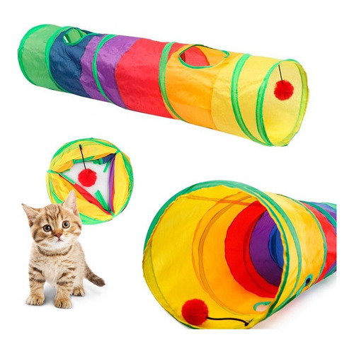 Brinquedo Gatos Coelho Tunel Dobrável Gatil Labirinto Pet G