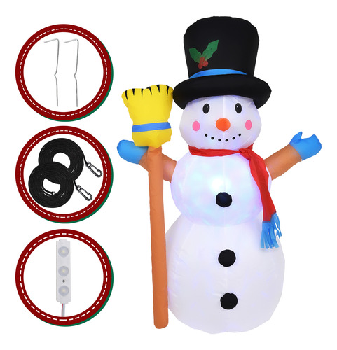 Adornos Navideños Inflables 4 Ft Exterior Impermeable Muñeco