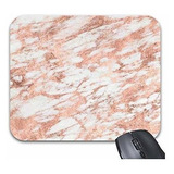 Pad Mouse - Funice Pink Rose Gold Marble White Metallic Mous