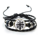 Pulsera San Benito Protección Sagrada Ajustable Mod 1