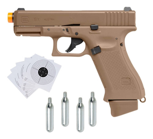 Airsoft Glock 19x Gen 5 Blowback Bbs Tanques Co2 6mm Xchws C