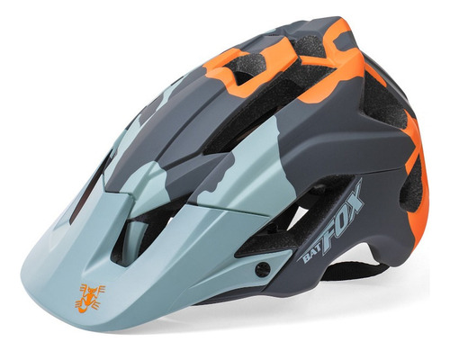 Casco De Seguridad Ultraligero Batfox For Ciclismo Mtb . Color Verde/naranja Talla L(56-62cm)