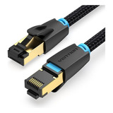 Cable De Red Vention Cat8 Certificado - 1 Metro - Trenzado Blindado - Premium Patch Cord - Sstp Rj45 Ethernet 40gbps - 2000 Mhz - 100% Cobre - Ikgbf