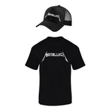 Combo Camiseta Y Gorra Metallica Music Niños Y Adultos