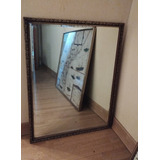 Espejo Con Marco Metálico Labrado Dorado 48x60cm