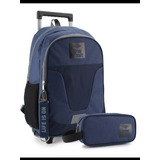 Mochila Alpine Skate Con Carrito Azul Marino Colegial 