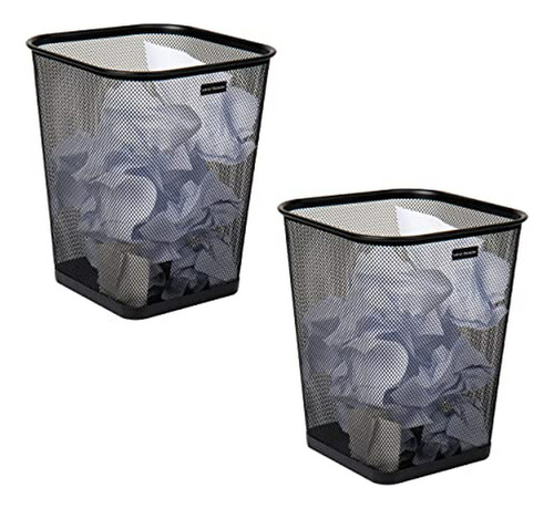 2squaga-blk Juego De Papeleras De Reciclaje De Cestas De Bas