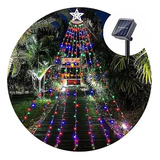 Luce Led Estrella Cortina Solar Exterior Navidad Guirnalda