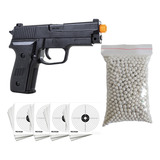 Pistola De Airsoft P226 Rossi + 1000 Bbs E 10 Alvos