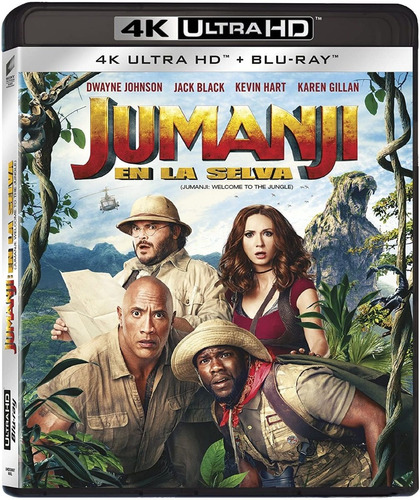 Jumanji En La Selva | 4k Ultra Hd + Blu Ray Película Nuevo
