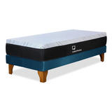 Cama Zen Top Foam Soft Tela Azul Petroleo 1 1/2pza