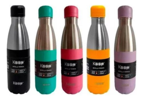 Botella Termica 500ml Keep Acero Inoxidable Colores Color Negro