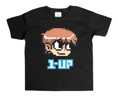 Remera Negra Adultos Pixel R127