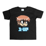 Remera Negra Adultos Pixel R127