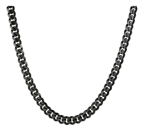 Collar Cadena Estilo Cubano Unisex Acero Inoxidable Negro