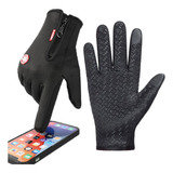 Guantes De Cuero Térmicos Impermeables Touch Para Bici/moto