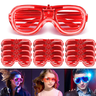 12 Lentes Luminosos Luz Led Retro Fiesta Batucada Boda Color Rojo Diseño Corazón