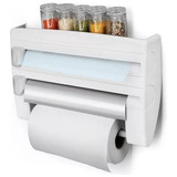 Dispensador Rollo Papel Cocina 4en1 Cortador Aluminio Papel