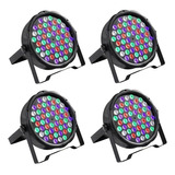 Kit 4 Canhao Led 64 Rgbw 54 Leds 3w Dmx Jogo De Luz Slim Pro 110v/220v