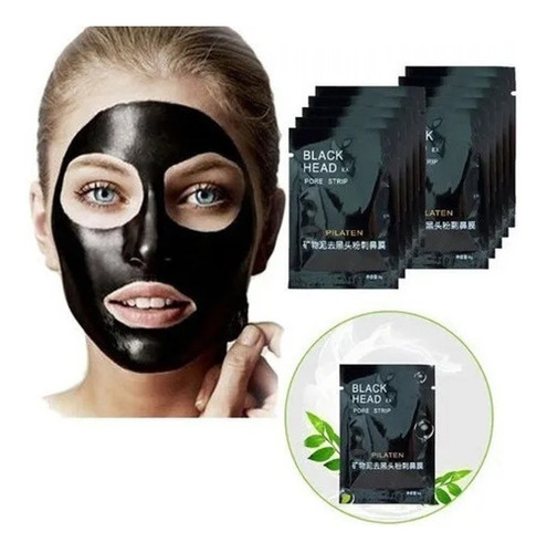 Mascarilla Negra Pilaten Puntos Negros X 12 Docena