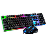 Kit Set Gamer Teclado Led + Mouse Alámbrico Control Dpi 