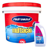 Kit Cloro Multiação 10kg + Elevador De Ph Hidroazul 1litro H