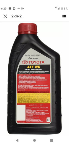 Aceite Caja  Toyota Fortuner 2006 2007 2008 Automtica Foto 2