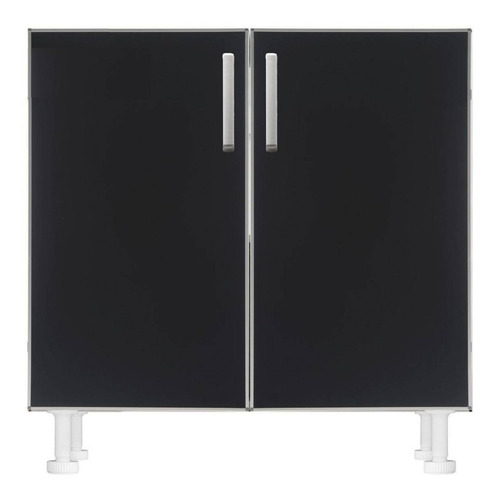 Bajo Mesada Lugano 80 X 82.5 Cm Negro Aluminio