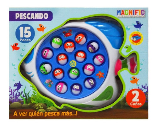 Juego De Pesca Pescando 15 Peces Y 2 Cañas Magnific