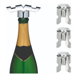 Kit Com 3 Tampas Champagne Espumante Rolha Inox Frete Único