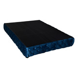 Base Cama King Size Capitonada Tapizada Colchones Recamara Color Azul