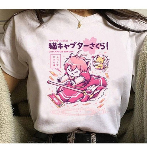 Camiseta Baby Look Sakura Card Captors Cat Anime