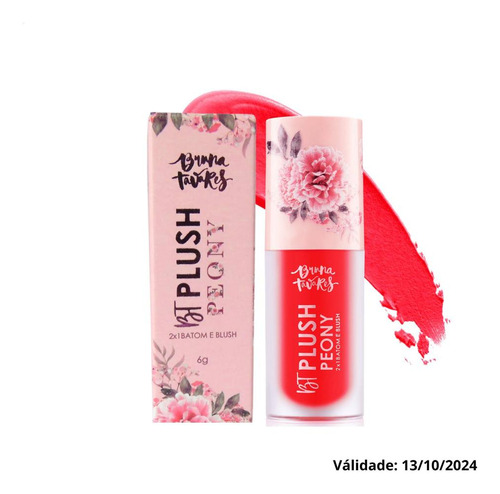 Bt Plush Peony 2x1 Batom E Blush Cor Bloom Bruna Tavares 6g