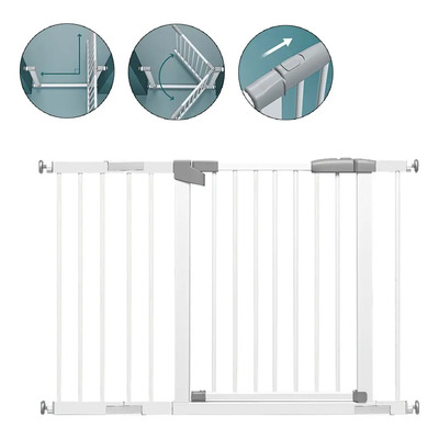 Puerta Seguridad Interior Expandible Reja Para Bebe Mascota Color Blanco