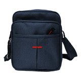 Sholder Bag Masculina Escolar Cabe Celular Transversal Preta Cor Azul