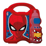 Lunchera Y Botella Deportiva Spiderman Hombre Araña Plástico Color Rojo Spiderman