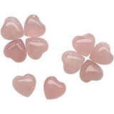 Bacatgem 10 Piezas Cuarzo Rosa Natural Mini Corazón Amor Cur