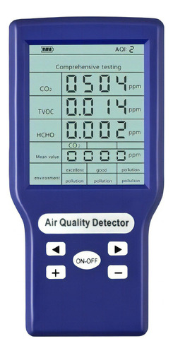 Medidor De Dióxido De Carbono Co2 Gas Calidad Aire Ppm Color Azul