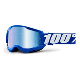 Óculos Goggle 100% Strata 2 Original Blue Lente Espelhada