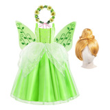 Vestido De Princesa Tinkerbell Para Niña Con Flores Tinker B