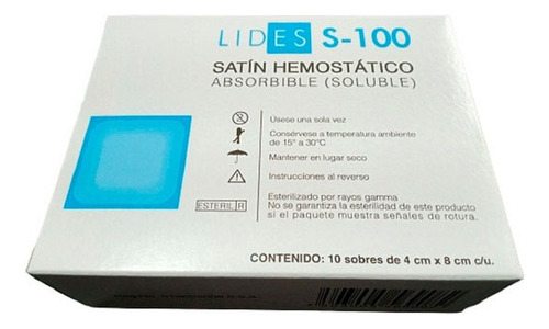 Satin Hemostatico Absorbible Lides-100 Con 20 Pzs 3 Cajas